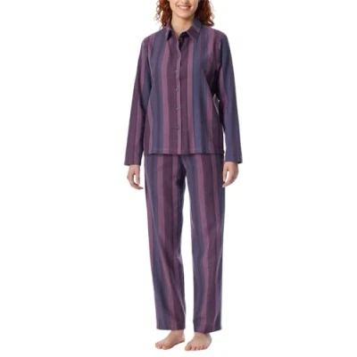 Image of Schiesser Women&#039;s Pyjama Set Long with Button Placket Modal Cotton Mix Modern Nightwear Pajama, Multicolor 5_181896, UK 16
