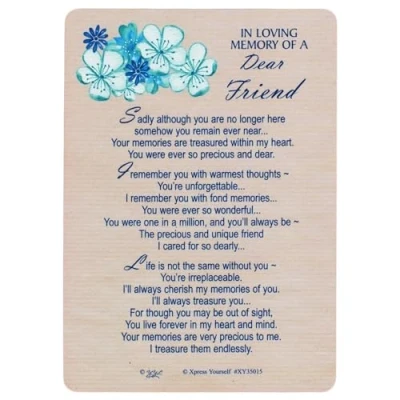 Image of Xpress Yourself Loving Memory Graveside Memorial Card &amp; Holder 5.75 X 4&quot; Relations Friends Etc Dear Friend 35015