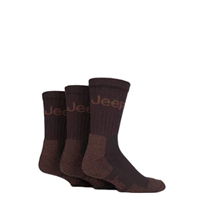 Image of 3 Pair Brown Luxury Terrain Socks Men&#039;s 6 11 Mens Jeep