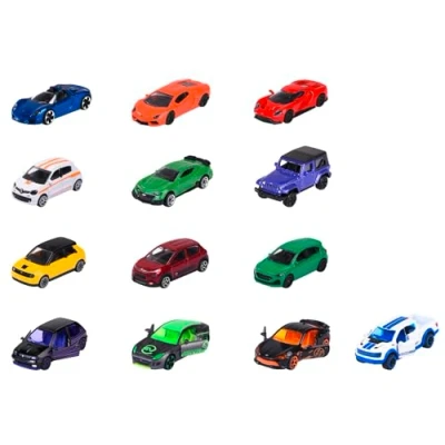 Image of Majorette Model Car Set (13 Cars) Mega Pack of 9 Street Cars and 4 Vehicles from the Limited Edition 10, Metal Toy with Freewheel, 7.5 cm each, for Children 3 Years