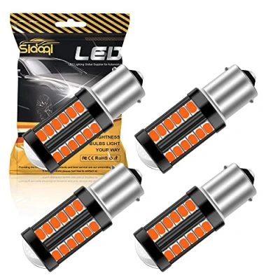 Image of Sidaqi 4 Pack BA15S P21W 1156 LED Bulbs Red for Brake Lights Tail Stop Parking Position Interior RV Camper 33SMD 900LM/Bulb 3.6W
