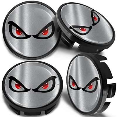 Image of SkinoEu 4 x 65mm Wheel Centre Alloy Hub Center Caps Compatible with VW 3B7 601 171 / 6U7 Black Hubcaps CV 8