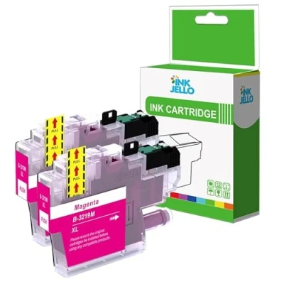 Image of InkJello Ink Cartridge For Printer, Compatible With Brother MFC J5330DW J5335DW J5730DW J5930DW J6530DW J6930DW J6935DW J6935DWF LC3219XL (Magenta, 2 Pack)