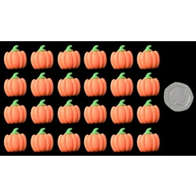 Image of 24 x Edible 3D Pumpkins Vegetables icing toppers, cake cupcakes decorations