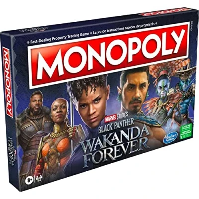 Image of Monopoly Marvel Studios&#039; Black Panther: Wakanda Forever Edition Board Game for Families and Kids Ages 8+, 2 6 Players, (F5405)