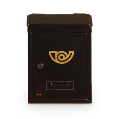 Image of Amig Mini Outdoor Mailbox Postal Locker for Walls, Walls or Gates Made of Steel Colour Black Measures 29.5 x 21 6 cm Small Format