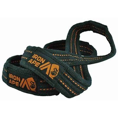 Image of IRON APE Figure 8 Straps for Deadlift, Weight Lifting, Shrugs, and Weightlifting. Heavy duty cotton, 4 sizes (XL)