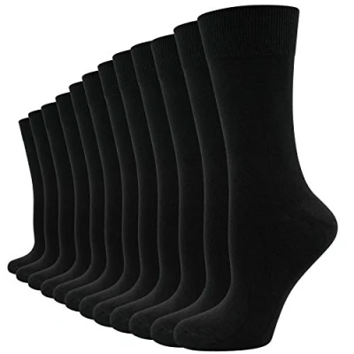 Image of Soxy Ladies Bamboo Socks 12 Pairs Super Soft Extra Fine Anti Bacterial Black UK Size 4 6