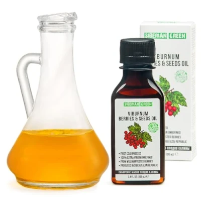 Image of Siberian Green Viburnum Seeds and Berries Oil 100% Natural Extra Virgin Cold Pressed 100 ml / 3.4 fl oz Premium Flavour