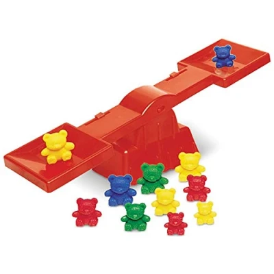 Image of Learning Resources (UK Direct Account) LER0740 Three Bear Family Beginner&#039;s Balance Set Maths Classroom Supplies for Weighing &amp; Comparison, Red
