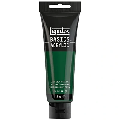 Image of LIQUITEX 8870029 Basics Acrylic Paint, Green Deep Permanent, 118 ml Tube