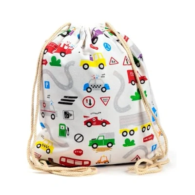 Image of Puckator Little Motors Canvas Drawstring Bag Swimming Bags For Kids Gym Pe Festival Women Gymnastics String Sport Backpack Yoga Equipment