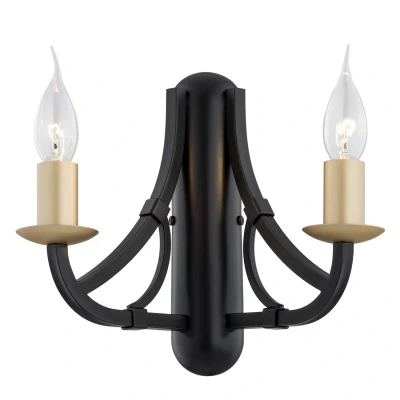 Image of Lorenzo Twin Candle Wall Lamp Black, Gold