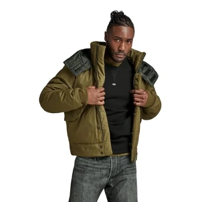 Image of G STAR RAW Men&#039;s Flight bomber puffer, Green (dark olive D23644 D389 C744), M