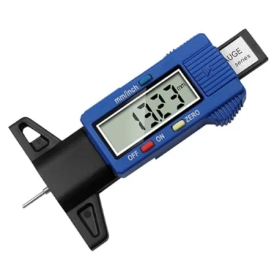 Image of Tyre Tread Depth Gauge 0 25.4mm/1Inch Portable Checker Measure with LARGE LCD Display for Cars, Vans, Trucks