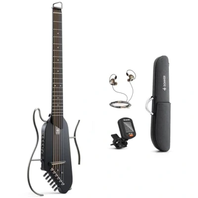 Image of Donner HUSH I Guitar For Travel Portable Ultra Light and Quiet Performance Headless Acoustic Electric Guitar, Maple Body with Removable Frames, Gig Bag, Accessories