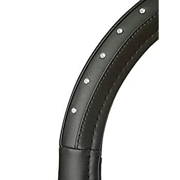 Image of Sumex Girls Classy Fashion Collection Car Steering Wheel Cover Range (Black with Diamonds)