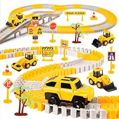 Image of Tragik Kids Construction Toys for 3 6 Year Old Boys, Tractor Toy Cars Boys Age 8 Birthday Gifts Digger Outdoor Car Track Christmas Xmas