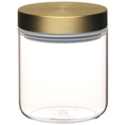 Image of Master Class Small Glass Canister with Burnished Brass Lid