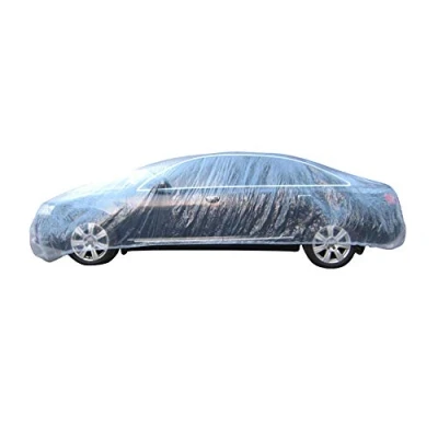 Image of Mintice Clear Plastic Disposable Universal Car Covers Rain Dust Garage Cover Waterproof Temporary 12ft X 22ft