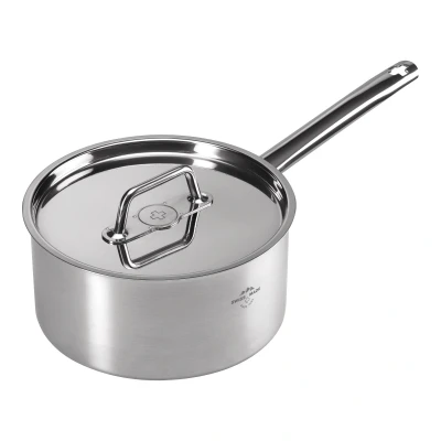 Image of Kuhn Rikon 37290 Montreux Stainless Steel Saucepan with Lid, 14 cm/1 Litre, Silver