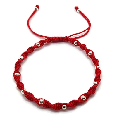 Image of MYSTIC JEWELS Colorful Thread Kabbalah Bracelet with Balls, Amulet, Evil Eye Protection, Good Luck, Metal Free