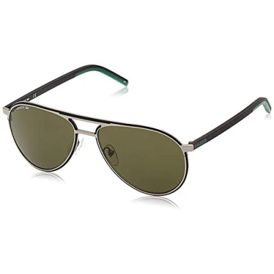 Image of Lacoste Aviator Mens Shiny Grey Sunglasses Metal Size 58x16x145mm