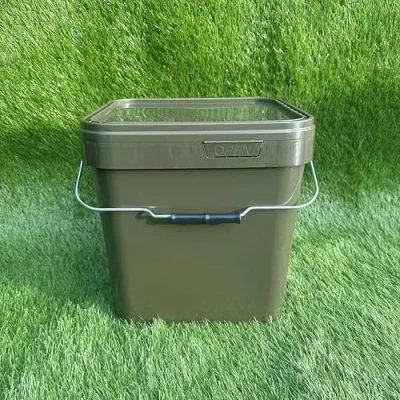 Image of Lidsters Fishing Square Bucket 17L Litre Carp Coarse Buckets Bait