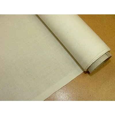 Image of Pandoras Upholstery 3 Metres Natural Cream Flame Retardant Calico Fabric Curtain Craft