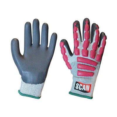 Image of Scan SCAGLOAIM Anti Impact Latex Cut 5 Gloves Size 8 (Medium)