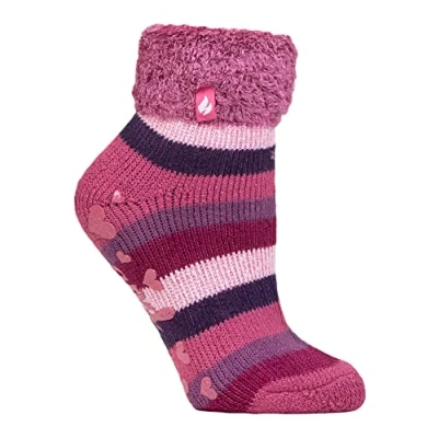 Image of HEAT HOLDERS Ladies Extra Soft Fluffy Non Slip Thermal Low Cut Ankle Slipper Lounge Bed Socks with Grips (4 8 uk, 37 42 eur, HHL11)