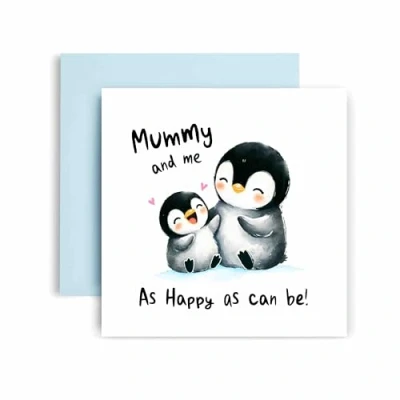 Image of Huxters Sweet Mummy Happy Birthday Card and me as Can Be Mother Day Penuin Gift for Her 14.8cm (Mummy)