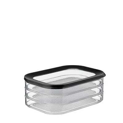 Image of Mepal Meat Fridge Storage Containers 3 Layers Container with Lid for Box Suitable Storing Bacon &amp; Products Separate Boxes x 550 ml Black