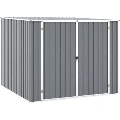 Image of vidaXL Garden Shed Grey 195x198x159 cm Galvanised Steel