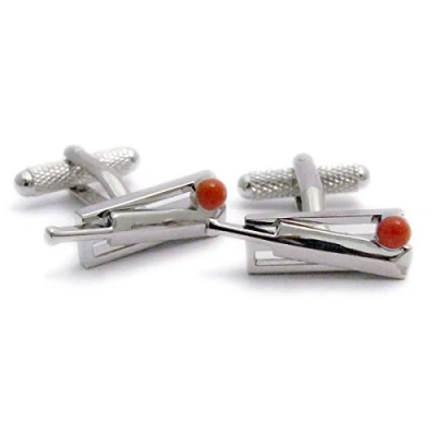 Image of Onyx Art Cufflinks Cricket Bat Ball and Tor