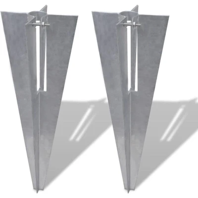 Image of vidaXL Fence Post Spikes 2 pcs Steel