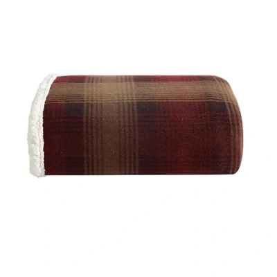 Image of Eddie Bauer Throw Blanket, Super Soft Reversible Sherpa &amp; Brushed Fleece Bedding, Ideal Christmas White Elephant Gifts, Cozy Plaid Home Decor for Bed or Couch (Nordic Raisin, Throw)