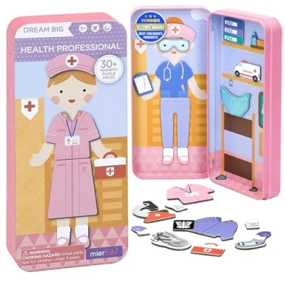 Image of mierEdu Magnetic Game Box Nurse for Dressing Promotes Motor Skills + Imagination I Ideal Home &amp; Travel Children Toy Games from 3 Years