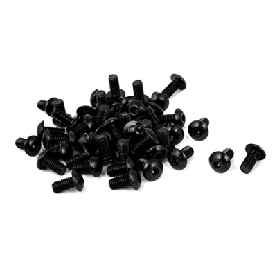 Image of Sourcingmap M5x10mm 10.9 Alloy Steel Button Head Hex Socket Cap Screw Bolt Black 50pcs