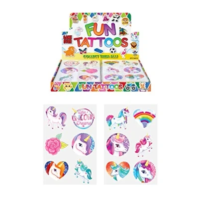 Image of Henbrandt Temporary Tattoo&#039;s UNICORN 4 packs = 48 Tattoos supplied