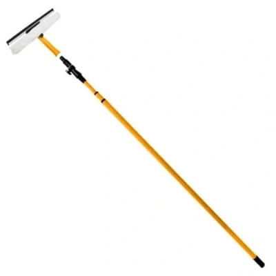 Image of 3.5m Telescopic Window Glass Cleaning Cleaner Kit With Squeegee Soft Rubber Mop Aluminium Metal Pole Conservatory