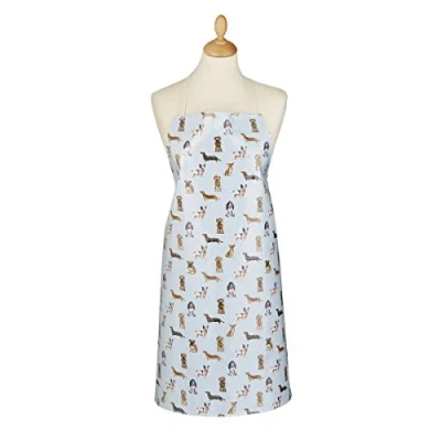 Image of Cooksmart British Designed Waterproof PVC Apron Wipe Down Aprons for Women &amp; Men Cleaning Or Kitchen Curious Dogs