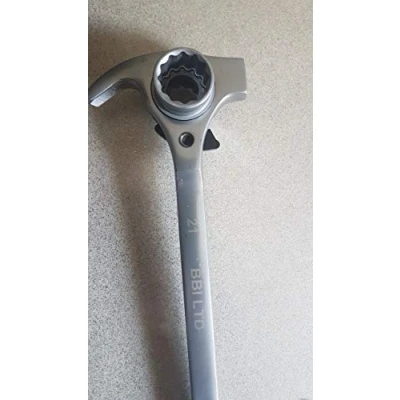 Image of Scaffold Tool Hammer Ratchet Podger Wrench 19 mm 21mm PRY BAR 4 in 1 Spanner Claw