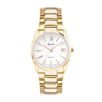 Image of Accurist Everyday 30mm Quartz Watch in White with Analogue Display, and Stainless Steel Bracelet 74005
