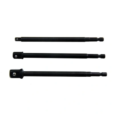 Image of US PRO 3pc 150mm Drill Socket Adapter Set Hex 1/4&quot; 3/8&quot; 1/2&quot; Square Drive 3314
