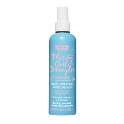 Image of Umberto Giannini Thirsty Curls Detangler Super Hydrating Moisture Mist 250ml Vegan Leave In Conditioner Spray For Dry, Knotty Hair