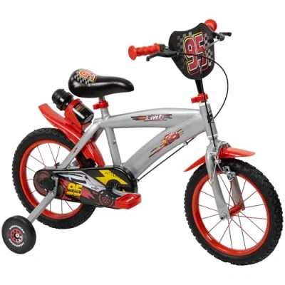 Image of Toimsa Cars, 14 inch Bicycle/Kids Bike, Training Wheel Stabilisers, for children/youth age 4 6 Years, Red and Black