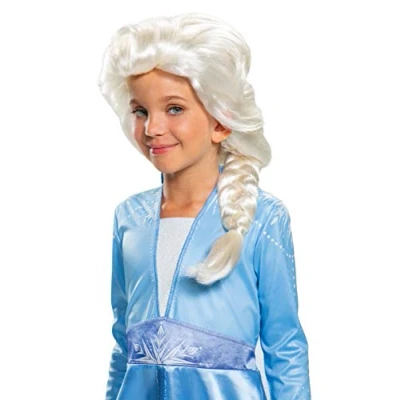 Image of DISGUISE 22810 Disney Elsa Frozen 2 Girls&#039; Wig, White