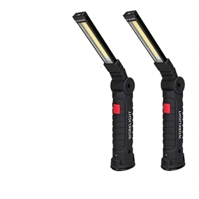 Image of LED Work Light, KATSU 2 Pack Portable USB Rechargeable Torch Inspection Lamps Flashlight with Magnetic Base and Hook, 360 Rotate, 5 Lighting Modes, for Home Garage Workshop Camping Emergency Use