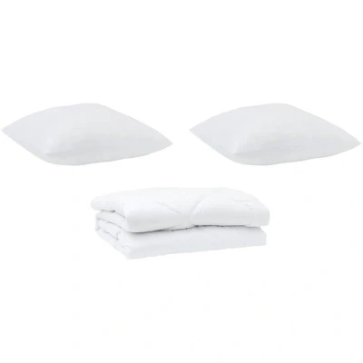 Image of Duvet Set with Pillow 3 pcs White 200 x 220 cm Microfibre vidaXL